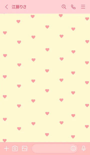 [LINE着せ替え] pattern_heart (yellowpink)の画像2