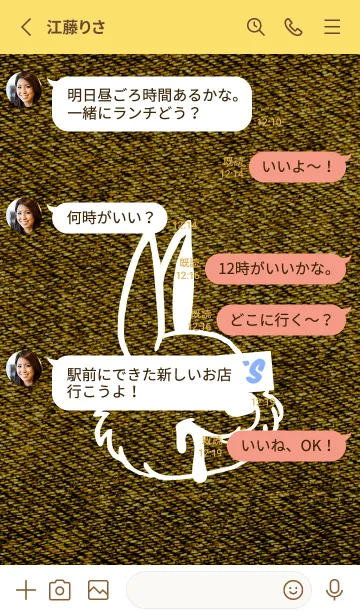 [LINE着せ替え] カラー デニム バニー 44の画像3