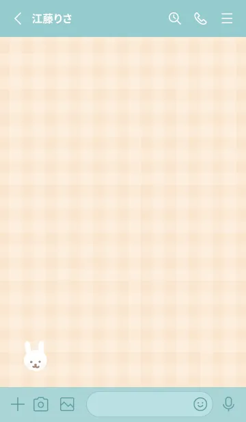 [LINE着せ替え] 白うさぎ チェック23の画像2