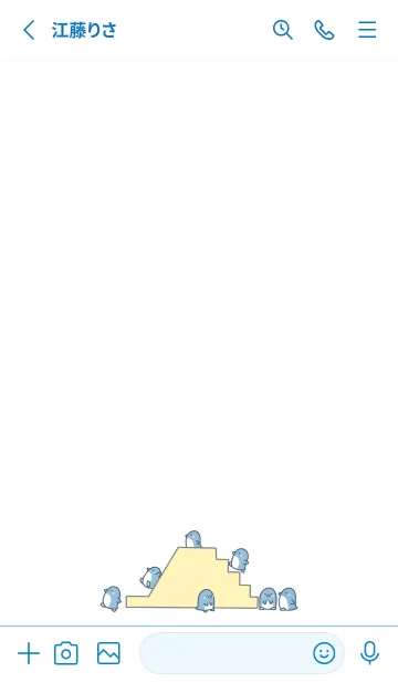 [LINE着せ替え] ペンギンすべりだい -ホワイト-の画像2