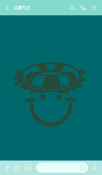 [LINE着せ替え] スマイル＆サマー ティールグリーンの画像2