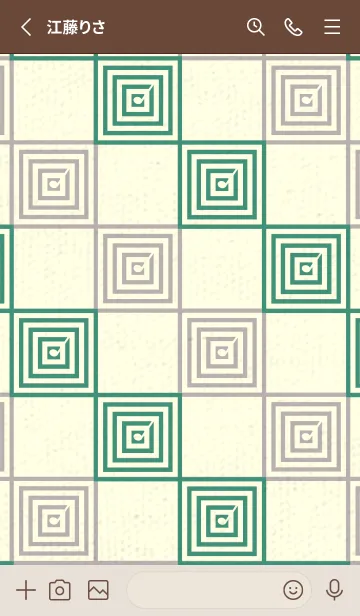 [LINE着せ替え] 和音 市松模様 音符  ターコイズグリーンの画像2