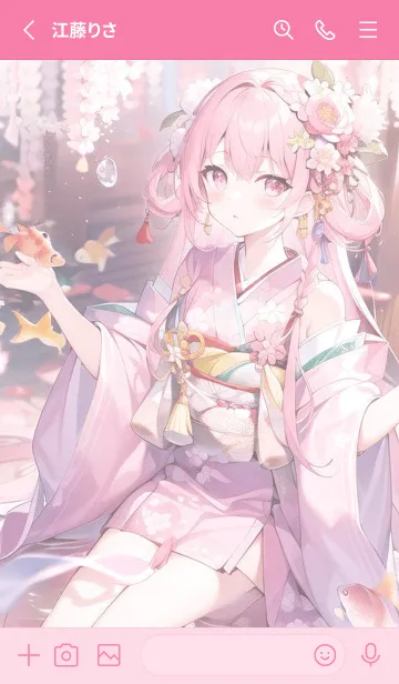 [LINE着せ替え] 桜の女の子の画像2