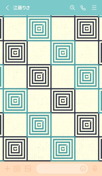 [LINE着せ替え] 和音 市松模様 音符  薄浅葱の画像2