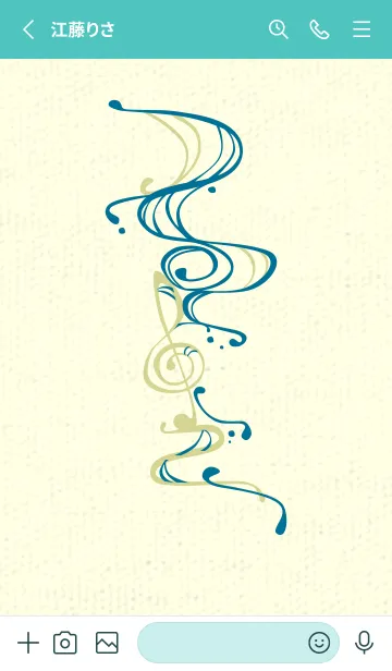 [LINE着せ替え] 和音 流水-音楽記号  ダックブルーの画像2