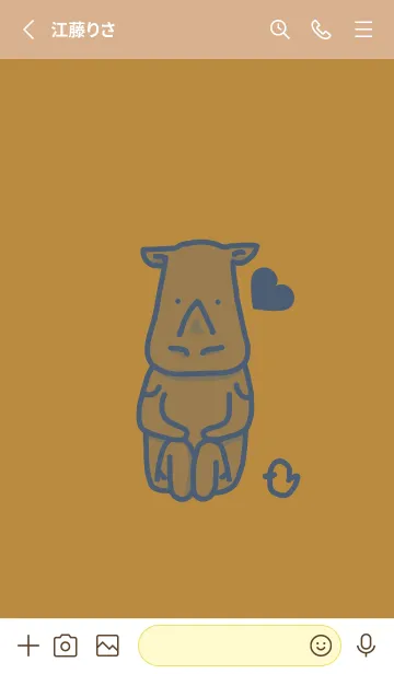 [LINE着せ替え] サイとハート オーカーの画像2