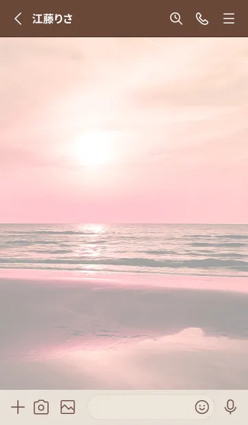 [LINE着せ替え] 運気上昇 癒しのビーチ Pink Sunset3の画像2