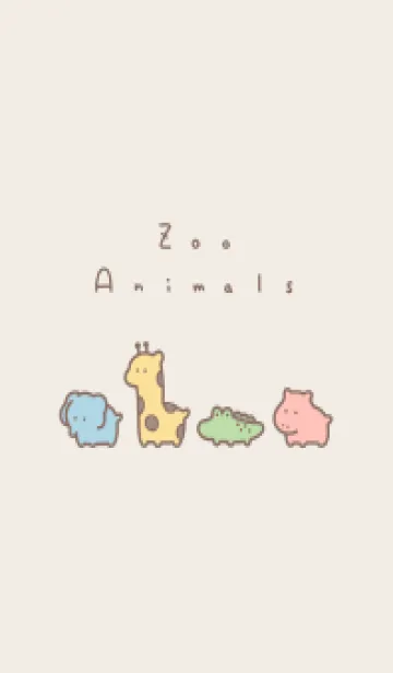 [LINE着せ替え] ゆるい動物園。ベージュの画像1