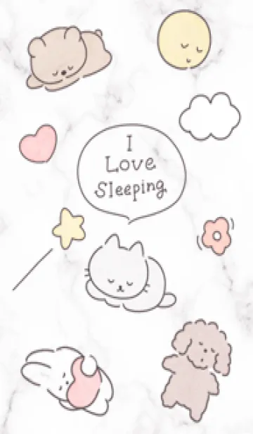 [LINE着せ替え] 寝るの幸せ♡Greige02_1の画像1