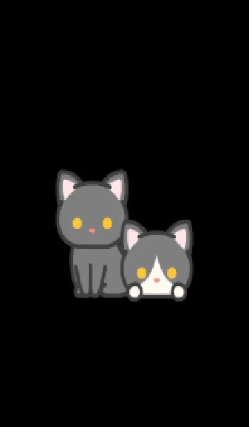 [LINE着せ替え] 黒猫＊ダークモード＊短毛の画像1