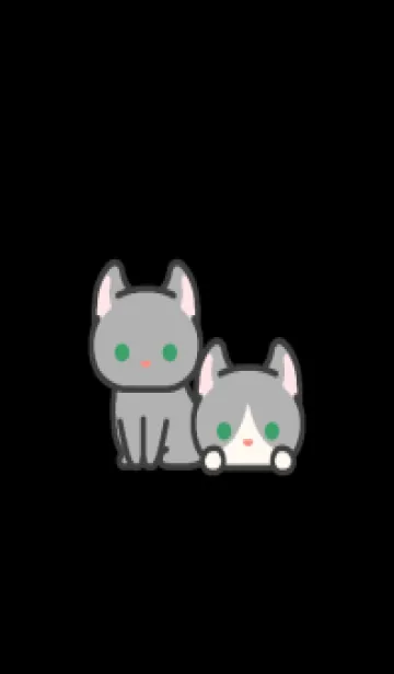 [LINE着せ替え] 灰猫＊ダークモード＊カール＊短毛の画像1