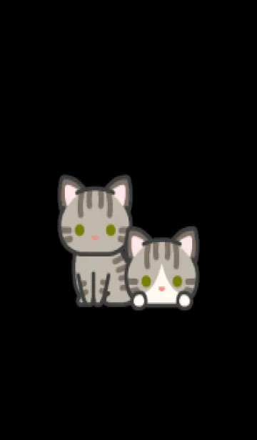 [LINE着せ替え] キジトラ猫＊ダークモード＊短毛の画像1