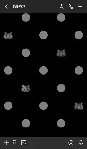 [LINE着せ替え] キジトラ猫＊ダークモード＊長毛の画像2