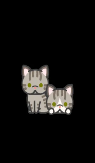 [LINE着せ替え] キジトラ猫＊ダークモード＊短頭種＊短毛の画像1