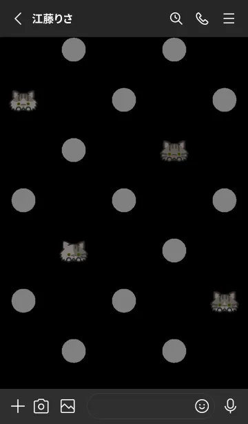 [LINE着せ替え] キジトラ猫＊ダークモード＊短頭種＊長毛の画像2