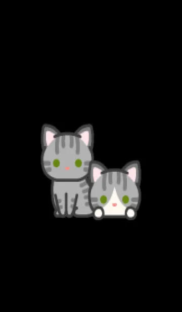 [LINE着せ替え] サバトラ猫＊ダークモード＊短毛の画像1