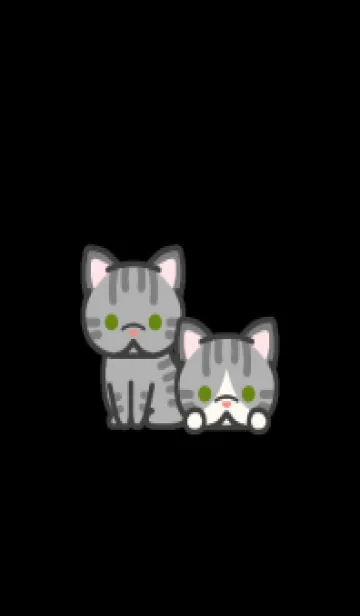 [LINE着せ替え] サバトラ猫＊ダークモード＊短頭種＊短毛の画像1