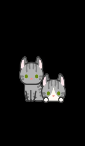 [LINE着せ替え] サバトラ猫＊ダークモード＊カール＊短毛の画像1