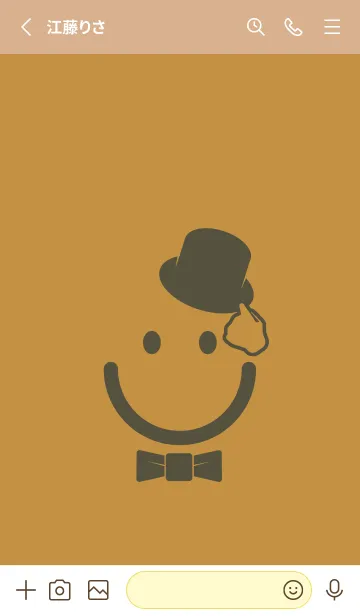 [LINE着せ替え] スマイル＆紳士 黄土色の画像2