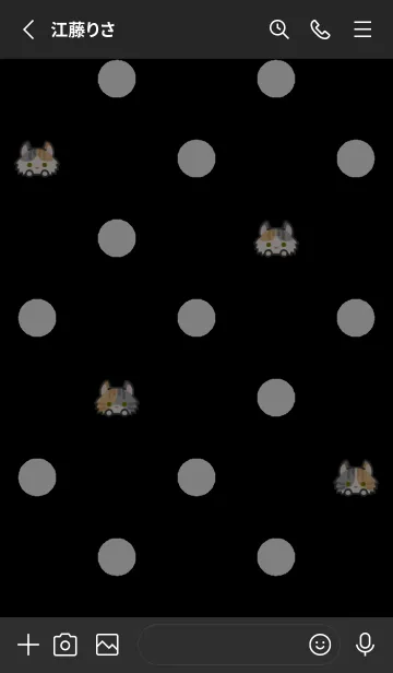 [LINE着せ替え] 三毛トラ猫＊ダークモード＊カール＊長毛の画像2