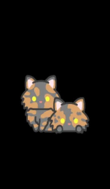 [LINE着せ替え] サビ猫＊ダークモード＊長毛の画像1