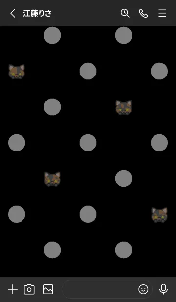 [LINE着せ替え] サビ猫＊ダークモード＊短頭種＊短毛の画像2