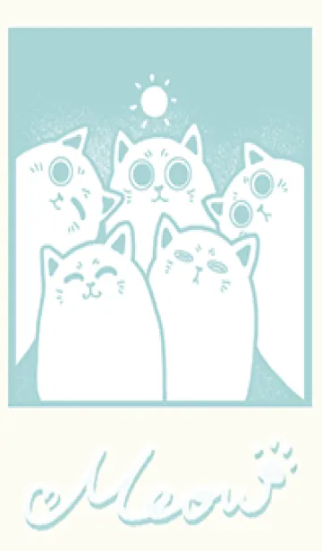 [LINE着せ替え] Meow J (Monochrome) - Indigo (Gr7)の画像1