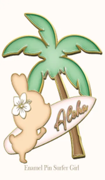 [LINE着せ替え] Enamel Pin Surfer Girl 98の画像1