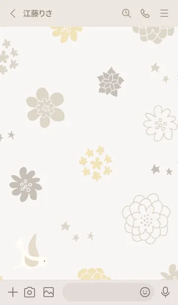 [LINE着せ替え] 小鳥と花2の画像2