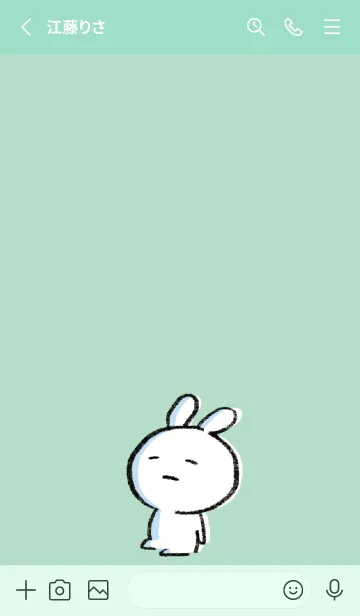 [LINE着せ替え] ミントグリーン : まるうさ6の画像2