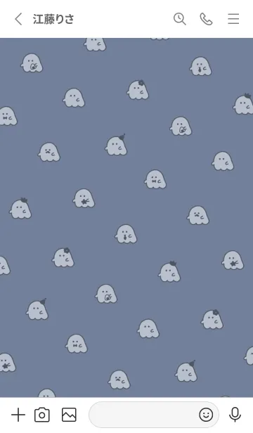 [LINE着せ替え] ゆるおばけ。 グレーブルー。の画像2