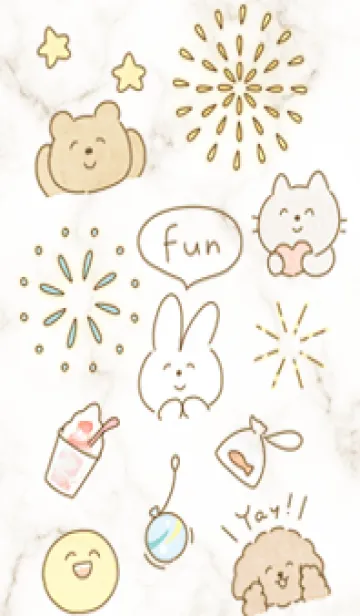 [LINE着せ替え] わくわく♡beige05_1の画像1