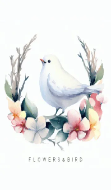 [LINE着せ替え] FLOWERS&BIRD-4の画像1