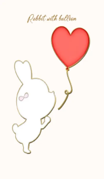 [LINE着せ替え] Enamel Pin Rabbit with balloon 68の画像1