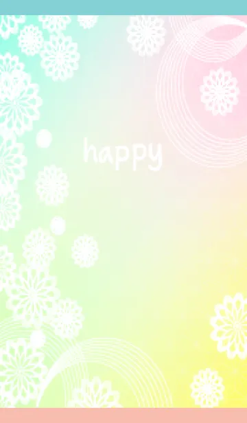 [LINE着せ替え] 和柄 線画の花 ピンクと水色の画像1