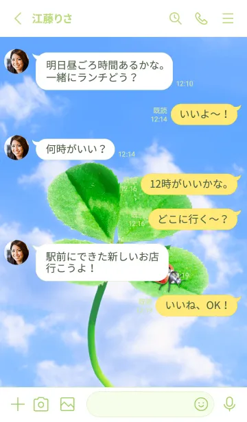 [LINE着せ替え] 四つ葉のクローバーとテントウムシ #8-1の画像3