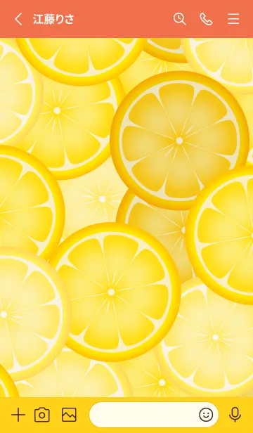[LINE着せ替え] スライスレモン 赤と黄色の画像2