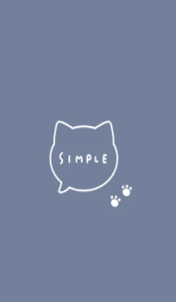 [LINE着せ替え] ねこシンプル。 グレーブルーと白の画像1