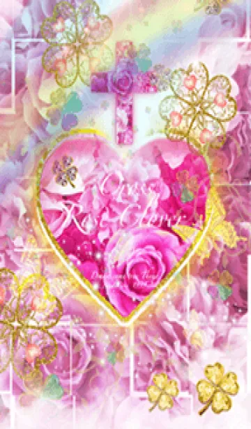 [LINE着せ替え] 恋愛運♡運気が上がるハートの薔薇十字架2の画像1