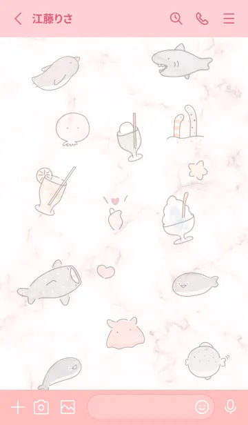 [LINE着せ替え] 海の仲間♡babypink09_1の画像2