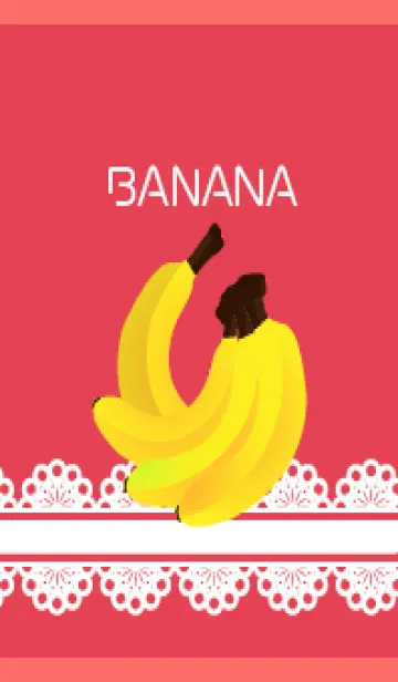 [LINE着せ替え] レースとバナナ 赤色の画像1