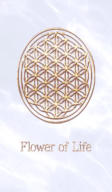 [LINE着せ替え] Flower of Life - Gold (L) - ブルー 01の画像1