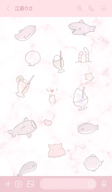 [LINE着せ替え] 海の仲間♡pink10_1の画像2