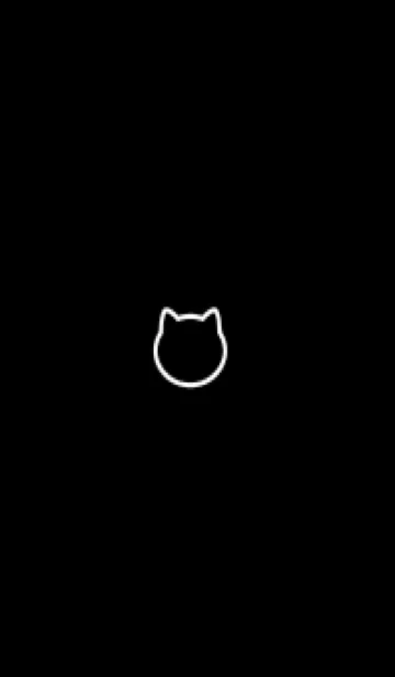 [LINE着せ替え] シンプルねこ /ブラックの画像1