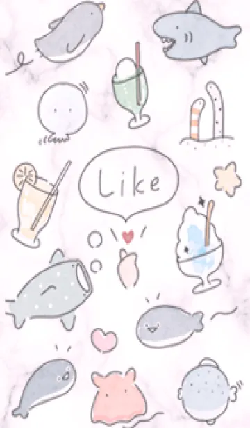 [LINE着せ替え] 海の仲間♡pinkpurple11_1の画像1