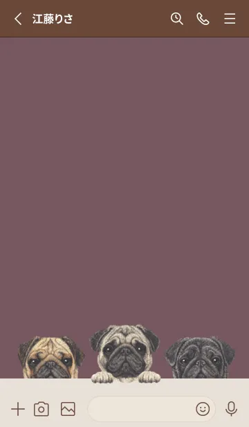 [LINE着せ替え] ワンワン！ - パグ - ダスティローズの画像2