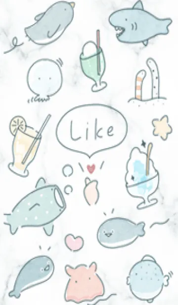 [LINE着せ替え] 海の仲間♡bluegreen06_1の画像1