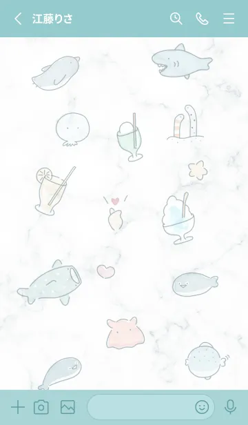 [LINE着せ替え] 海の仲間♡bluegreen06_1の画像2