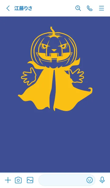 [LINE着せ替え] 妖怪 ジャックオランタン Corn flower blueの画像2