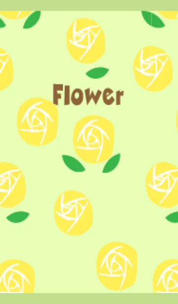 [LINE着せ替え] 黄色いバラ モスグリーン色の画像1